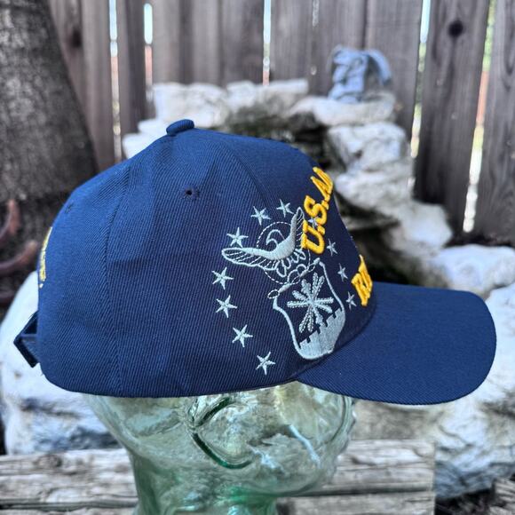 Retired Air Force Baseball Trucker Cap Navy Blue Embroidered - Picture 6 of 10